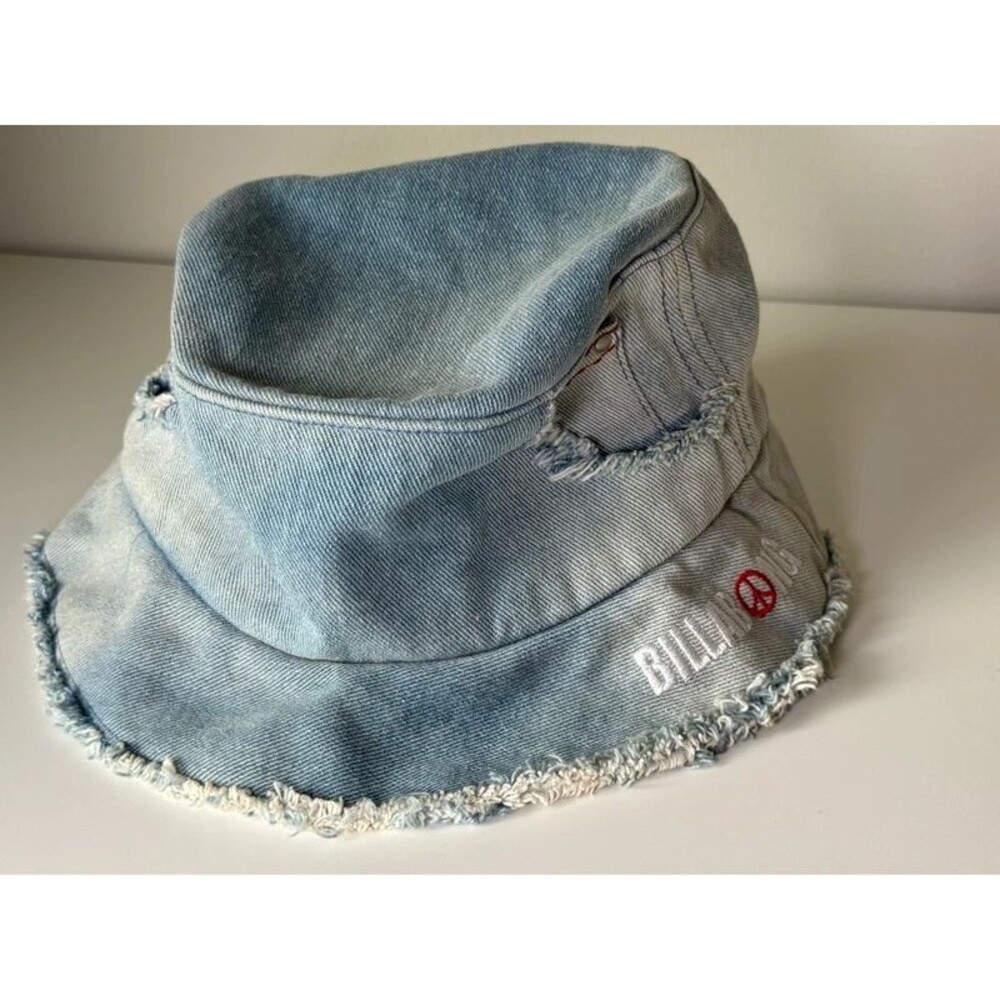 Distressed denim embroidered Billabong bucket hat L